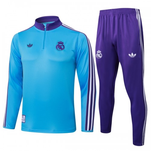 Real Madrid Sweat d'Entraînement Quarter-Zip 2025-26 Bleue Real Madrid Sweat d'Entraînement Quarter-Zip 2025-26 Bleue